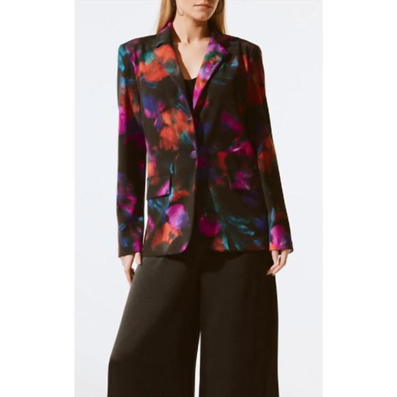 NEW RIBKOFF floral print straight blazer in floral/multi